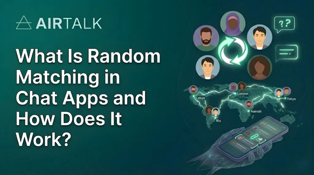 What is random matching in chat apps and how does it work — AirTALK featured banner